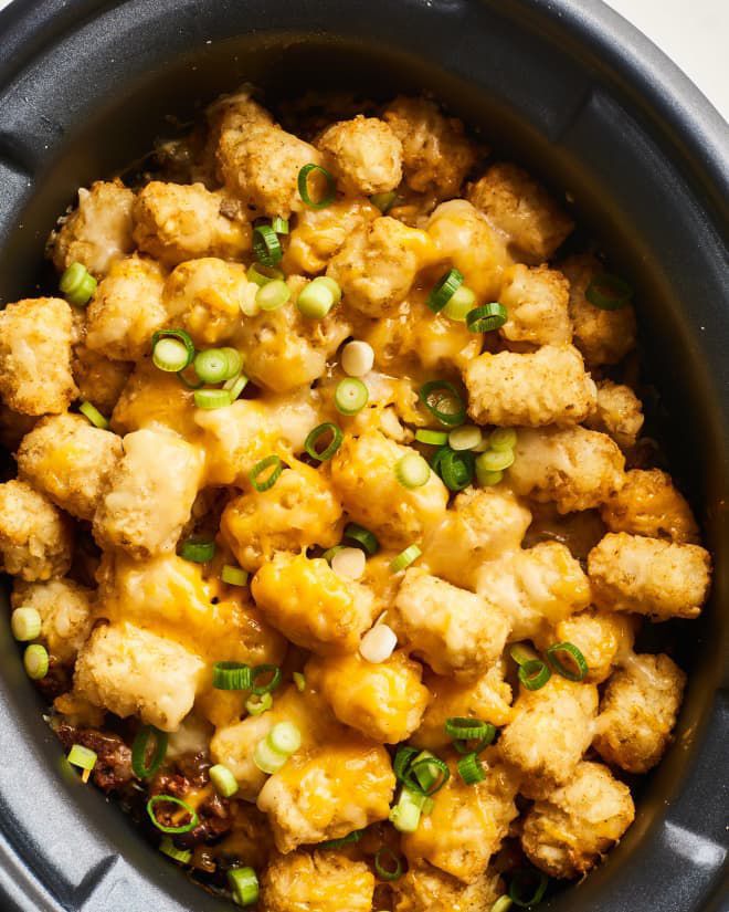 Cheesy taco crock tots